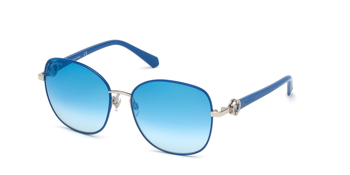 Image of Swarovski SK0254 16X 58 Lunettes De Soleil Femme Bleues FR