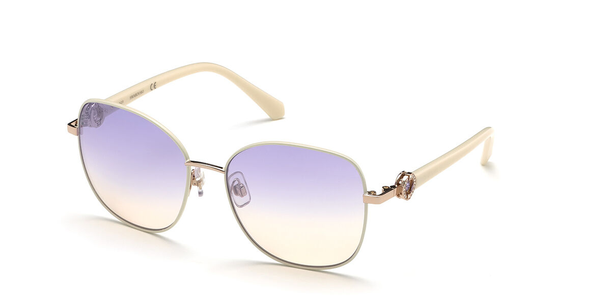 Image of Swarovski SK0254 28Z 58 Lunettes De Soleil Femme Blanches FR