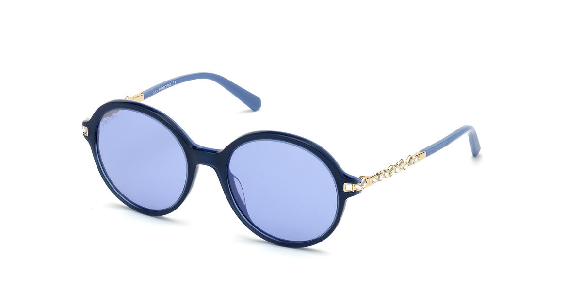 Image of Swarovski SK0264 90V 53 Lunettes De Soleil Femme Bleues FR