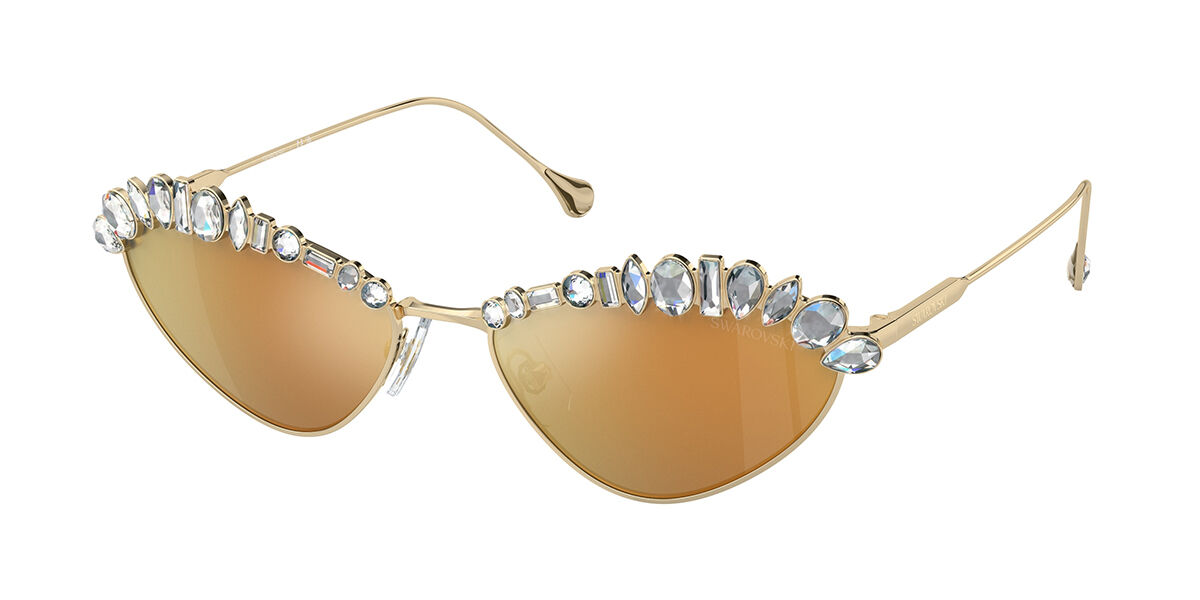 Image of Swarovski SK7009 40137P 55 Lunettes De Soleil Femme Dorées FR