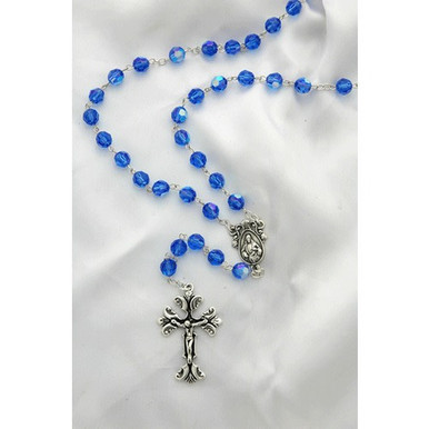 Image of Swarovski Sapphire Blue Rosary 8mm
