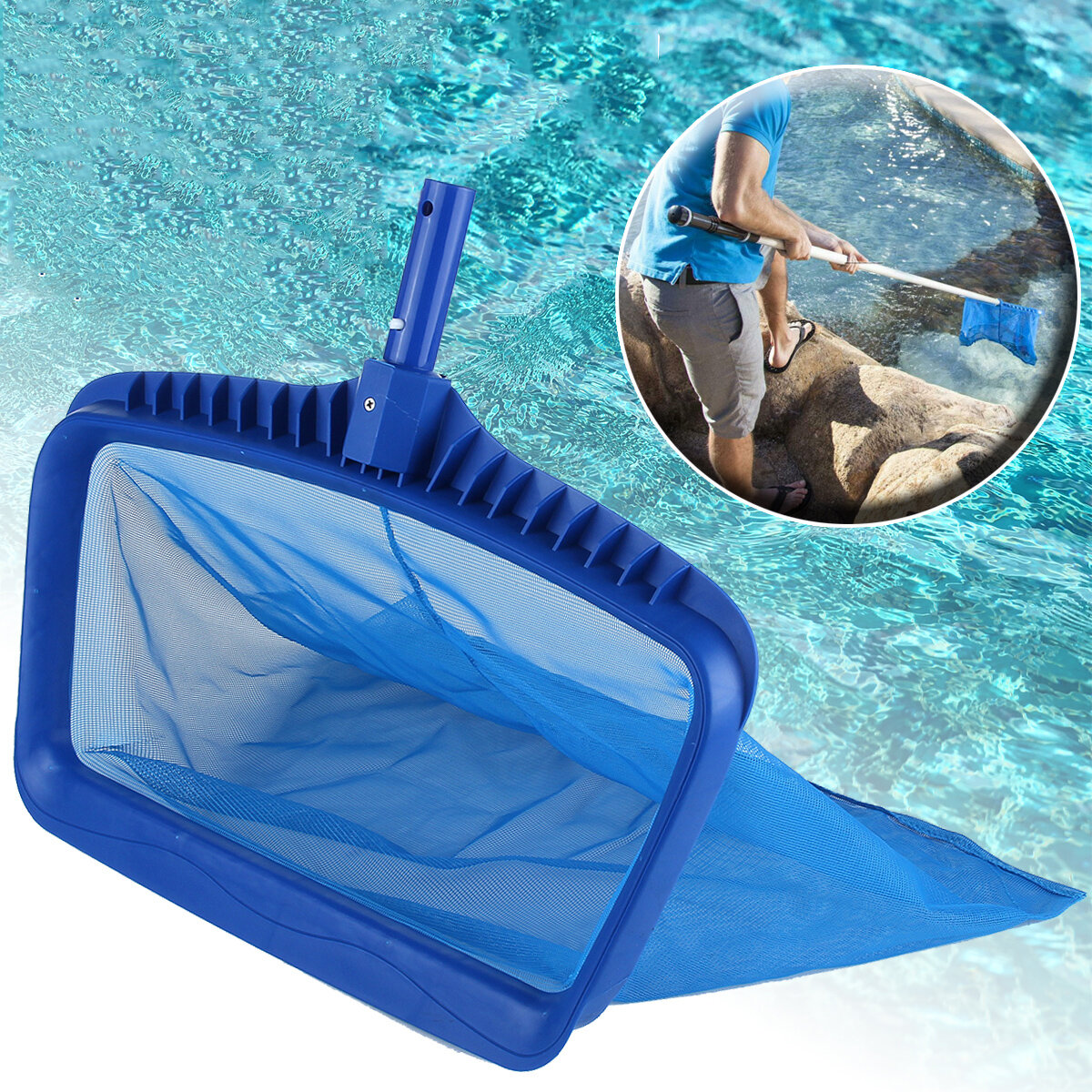 Image of Swimming Pool Cleaning Tool Skimmer NetRubbish Leaf Cleaning Rake Cleaning Rake