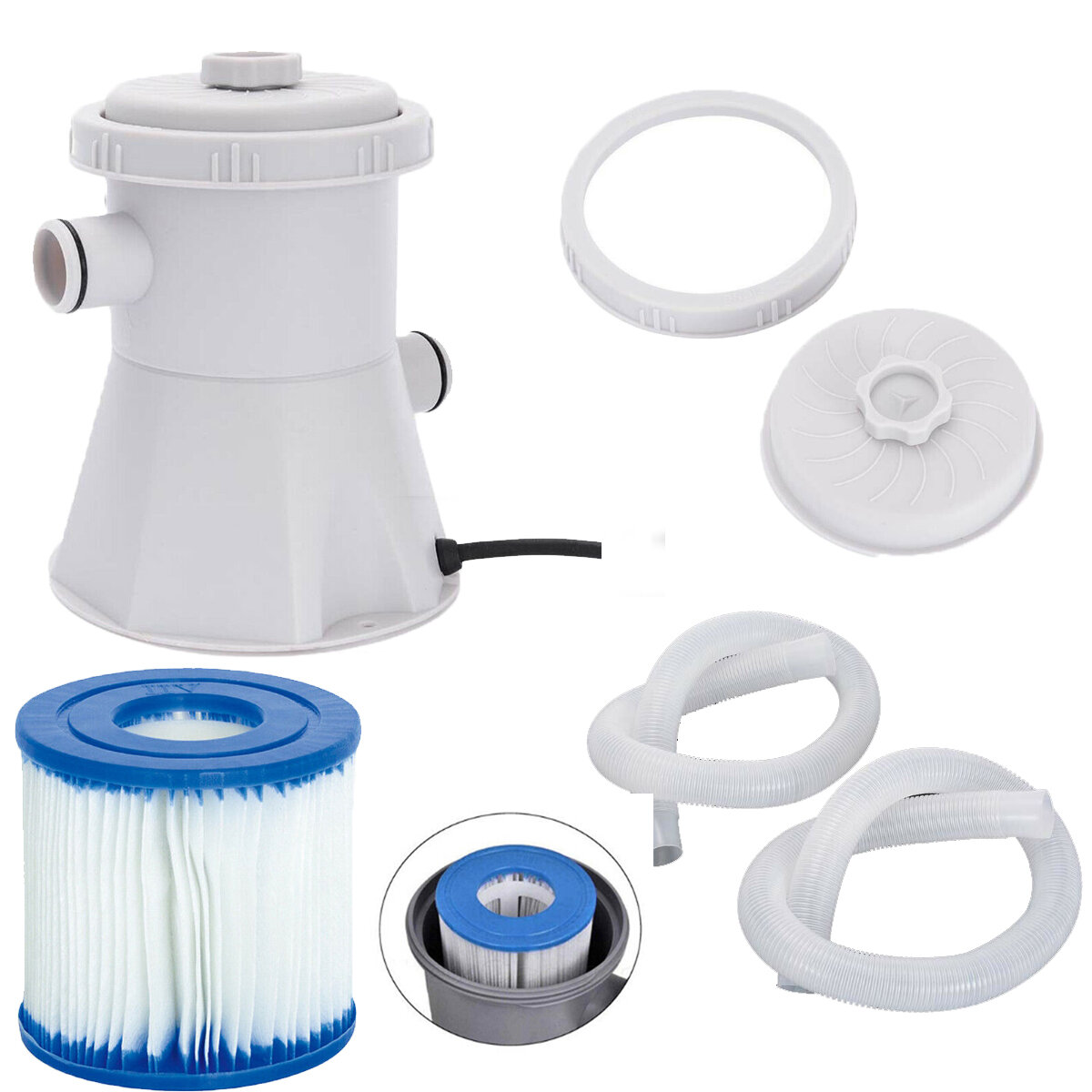 Image of Swimming Pool Filter Pump Reusable Water Cleaner Electric Filter Pump