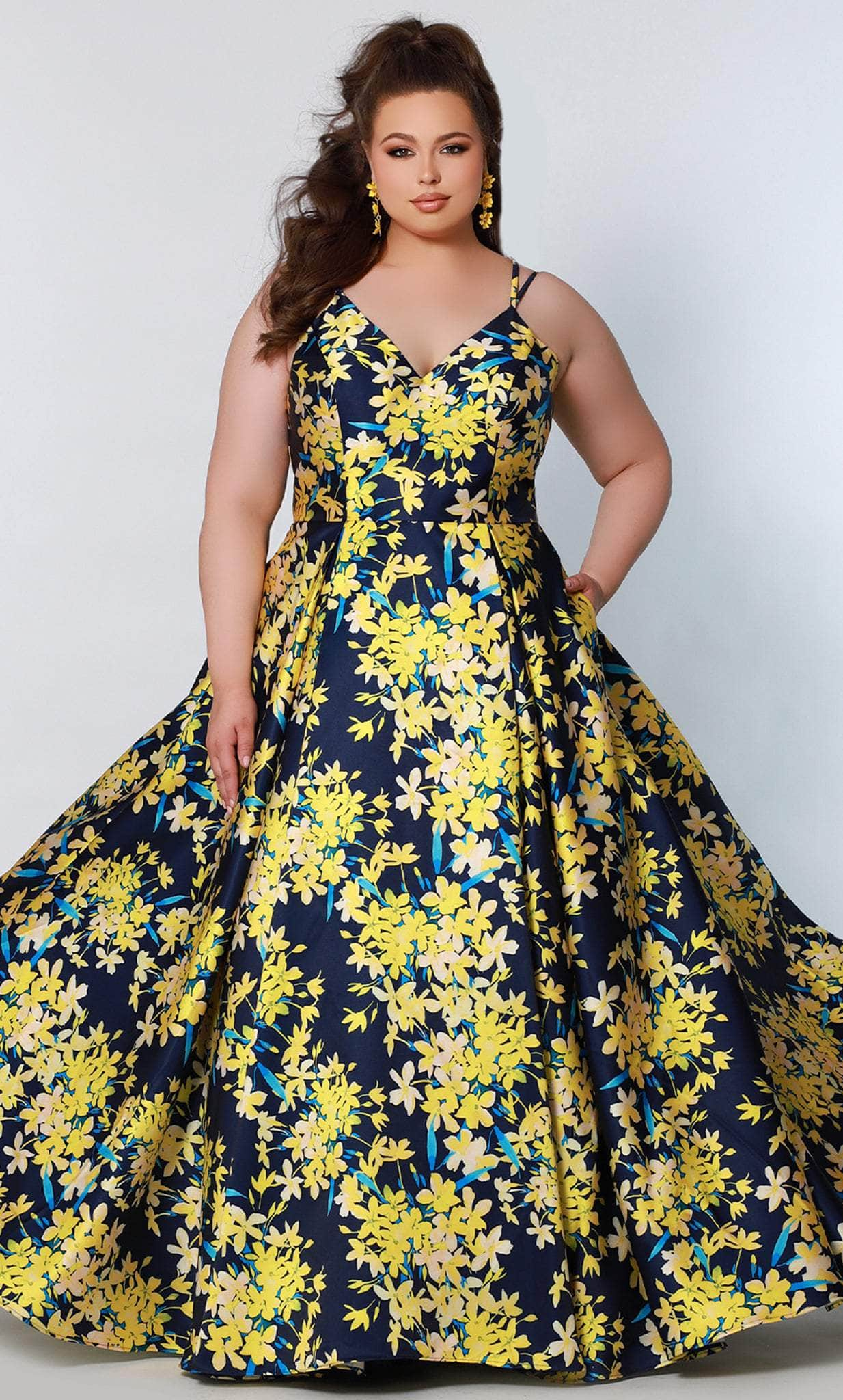 Image of Sydney's Closet CE2207 - Floral Sleeveless Prom Dress