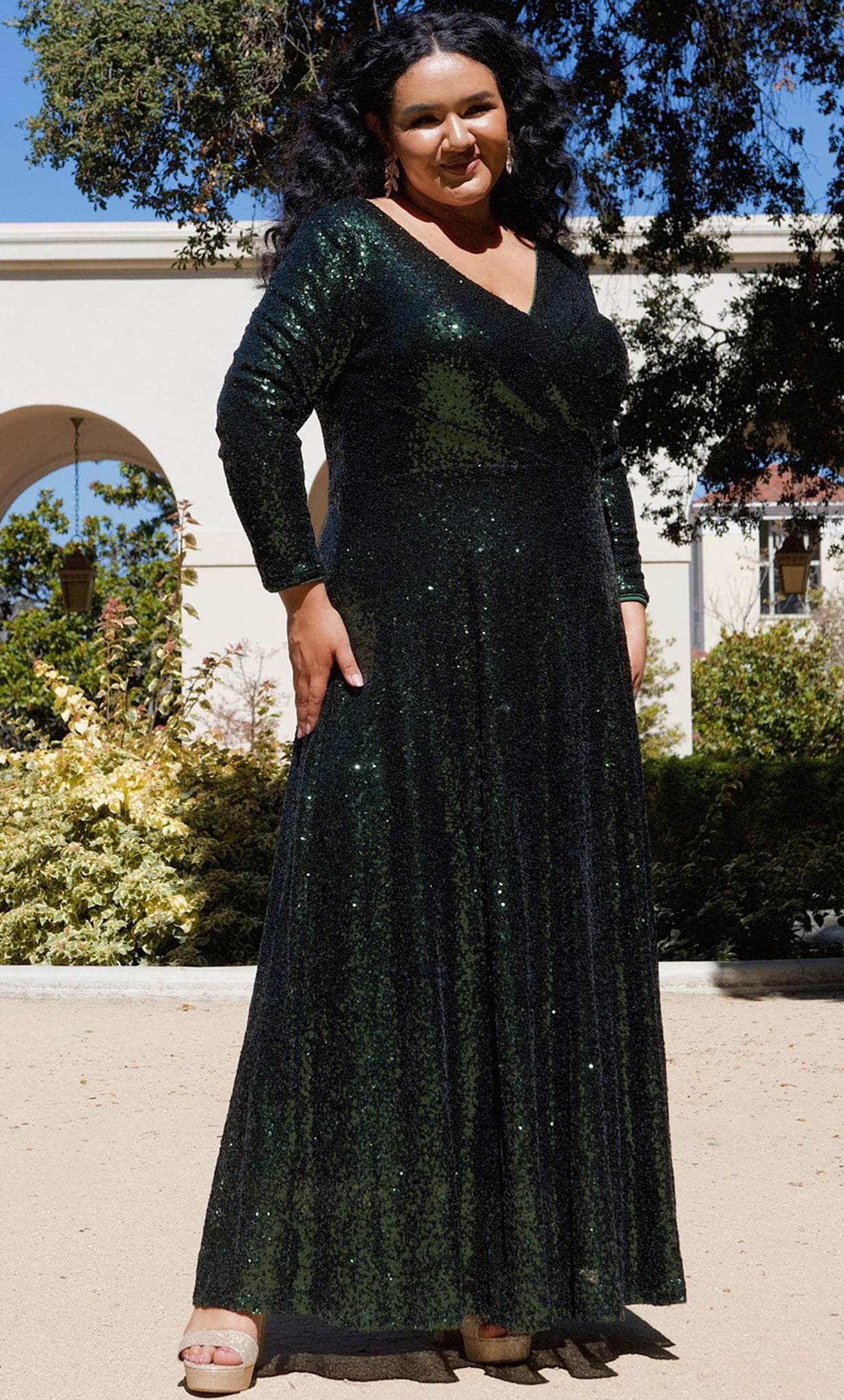 Image of Sydney's Closet CE2302 - Sequined A-Line Evening Gown