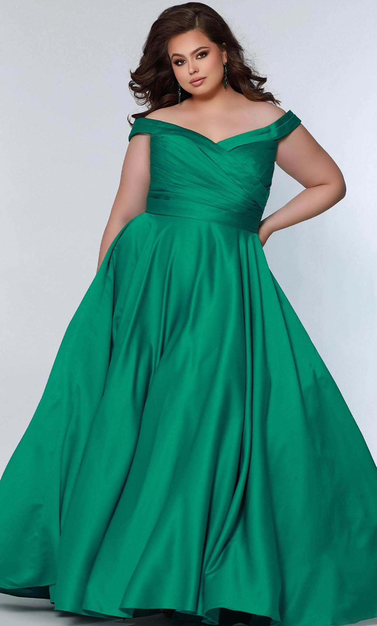 Image of Sydney's Closet SC7321 - Pleated A-Line Prom Gown