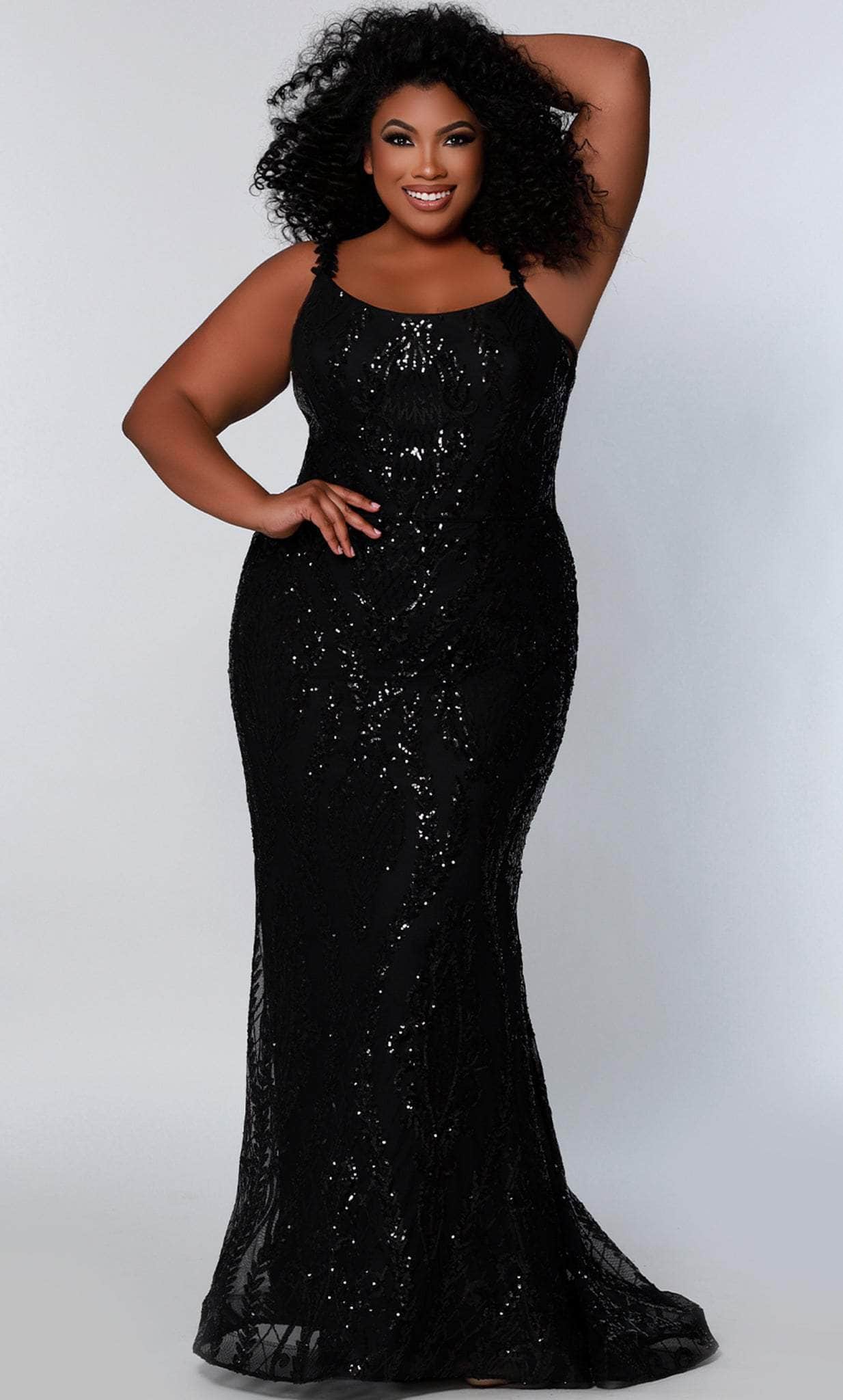 Image of Sydney's Closet SC7332 - Sequined Scoop Formal Gown