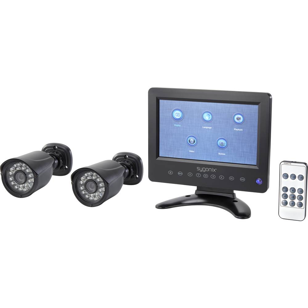 Image of Sygonix SY-4600588 AHD CCTV camera set 2-channel incl 2 cameras 1280 x 720 p