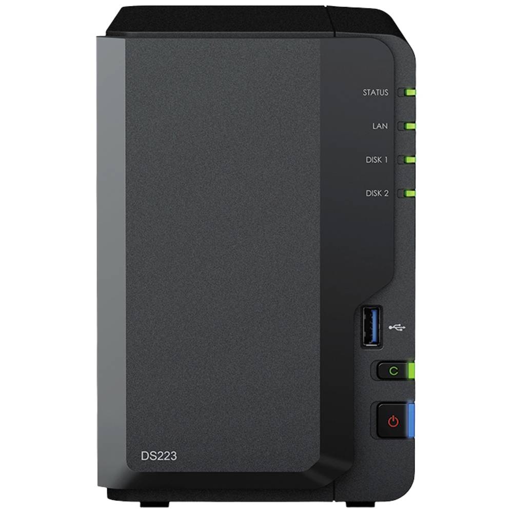 Image of Synology DiskStation DS223 NAS server casing 0 GB 2 Bay USB 32 1st Gen front panel jack (USB 30) Synology hardware