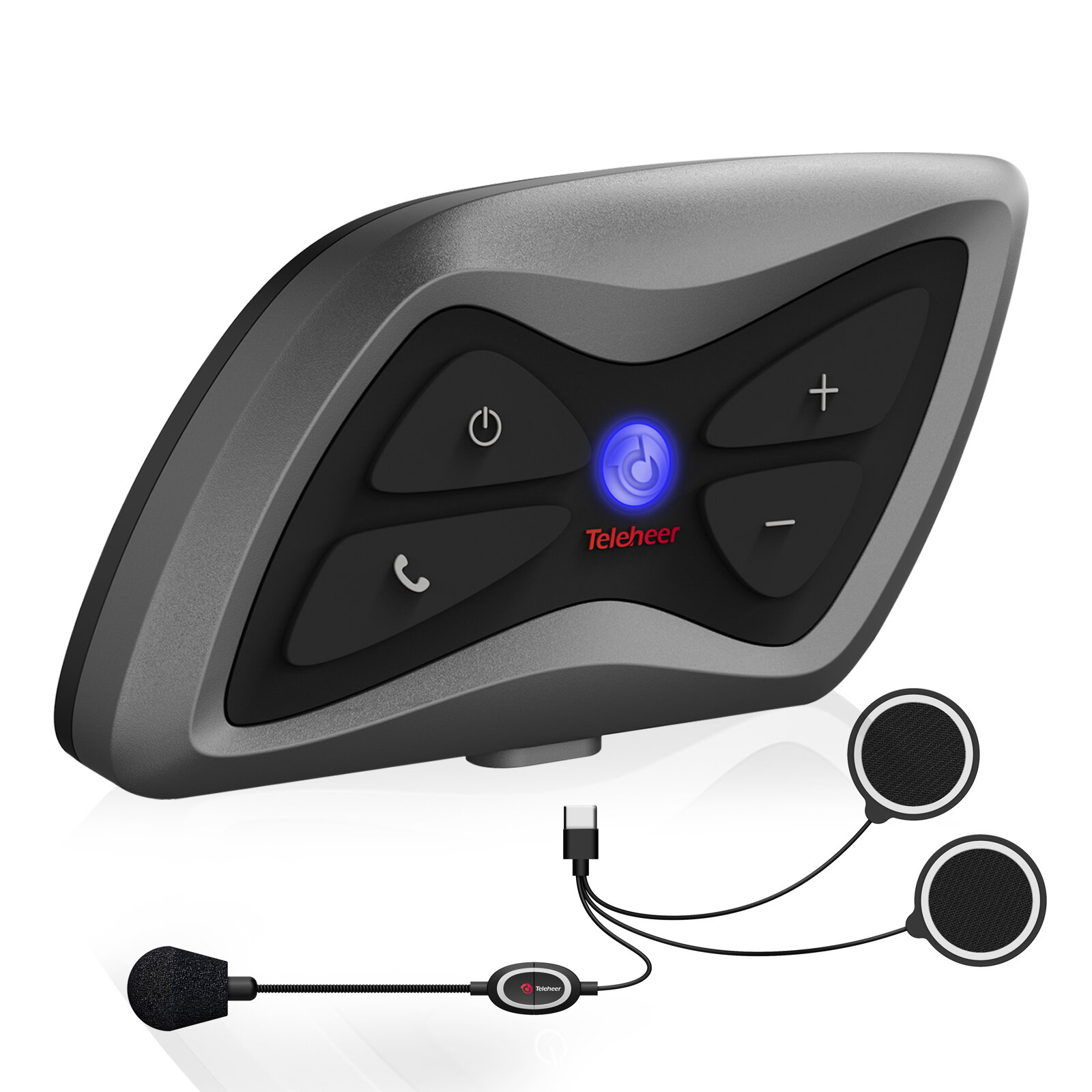 Image of T6 PLUS 1500M Motorcycle Helmet Intercom Walkie-talkie Waterproof bluetooth Real-time Headset Speaker