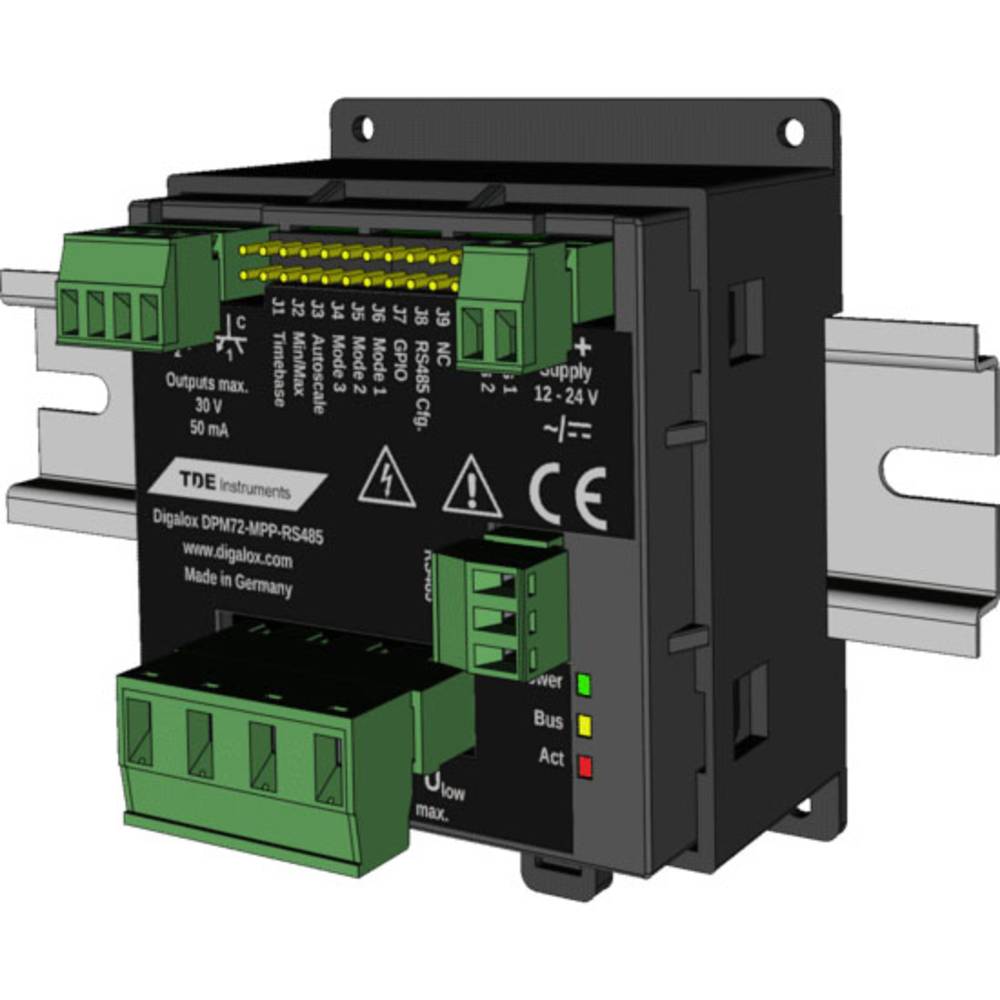 Image of TDE Instruments Digalox DPM72-MP+-RS485-DIN Digital rail-mount meter