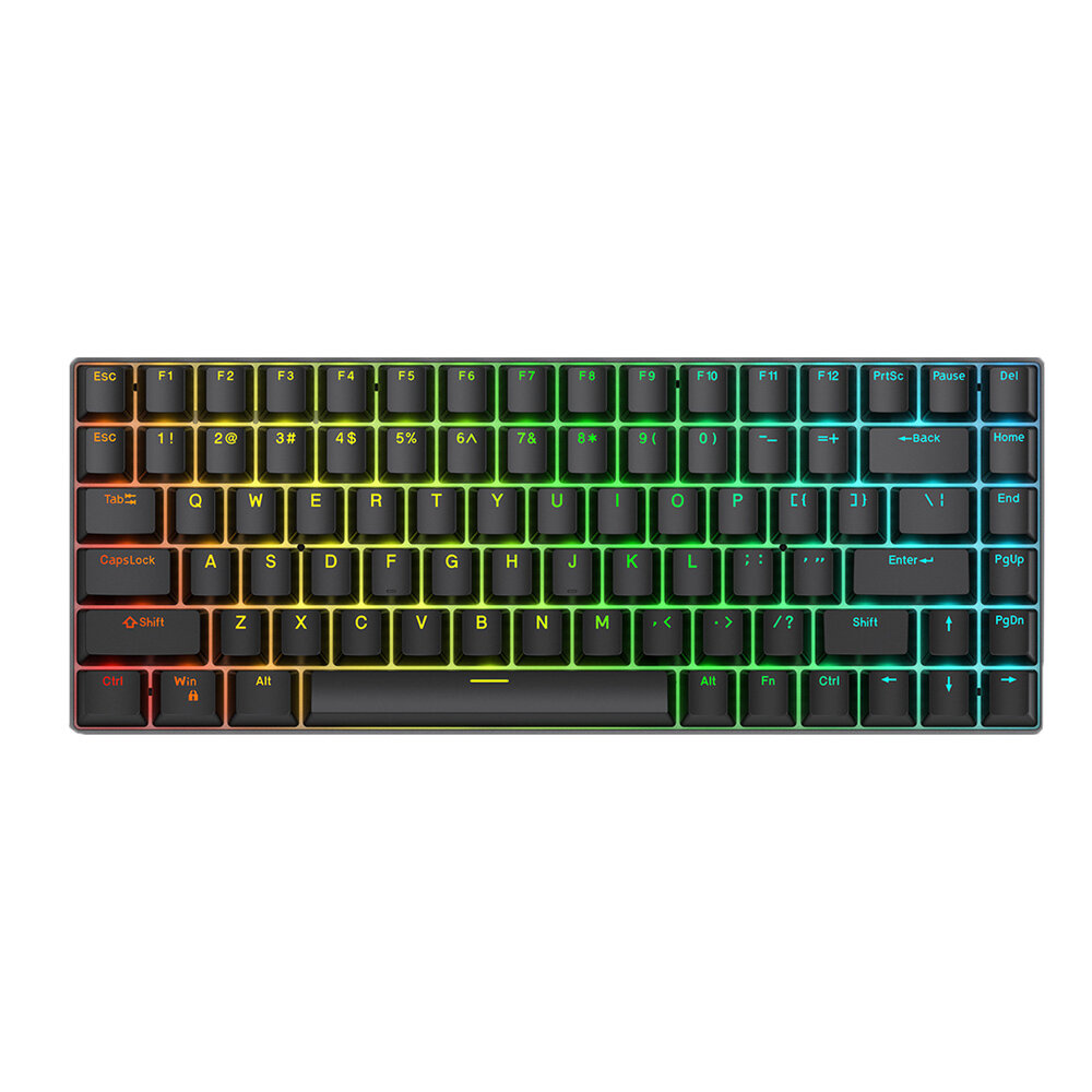 Image of TEAMWOLF CIY84 84 Keys Mechanical Gaming Keyboard Triple Mode Connection with Brown/Blue Switches Hot Swappable RGB Back