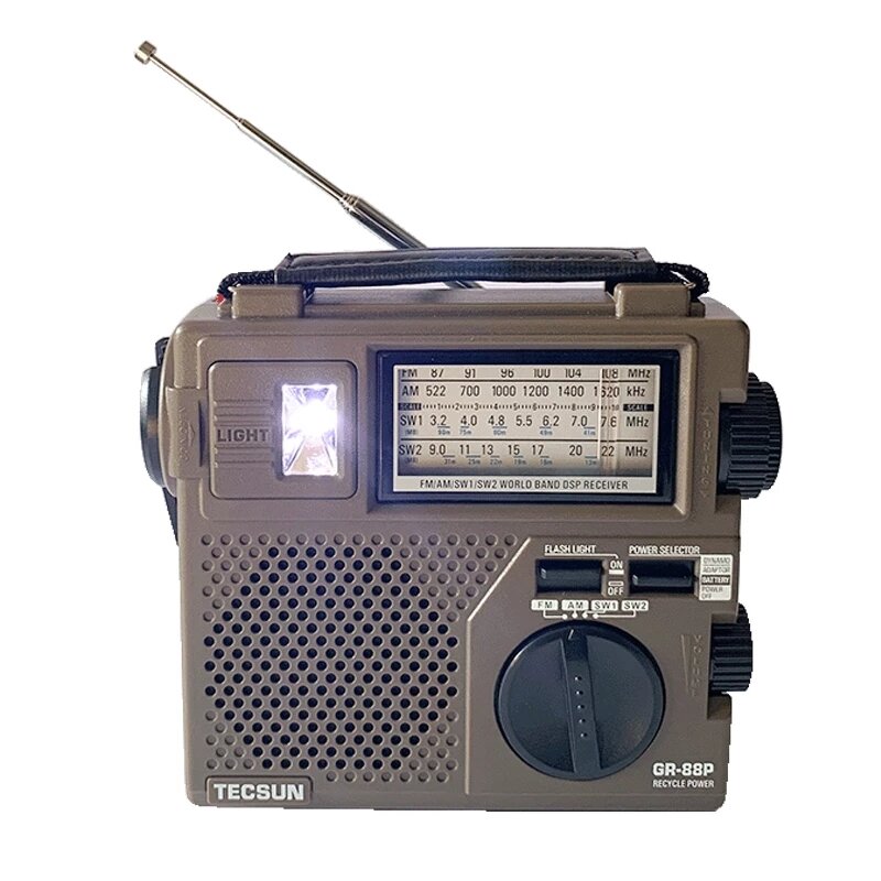 Image of TECSUN GR-88P Digital Radio Receiver Emergency Light Radio Dynamo Radio With Built-In Speaker Manual Hand Power