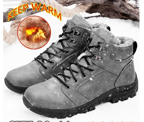 Image of TENGOO Men's Winter Fluff Snow Boots Keep Warm Hiking Outdoor Sport Shoes Sneakers