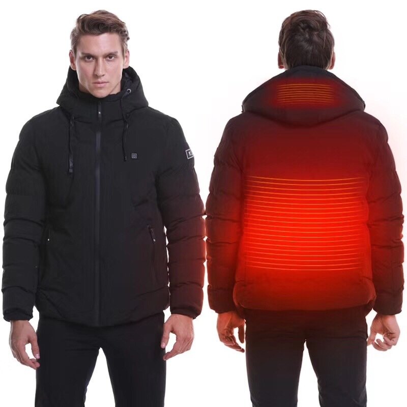Image of TENGOO Smart Electric Jacket Adjustable 3 Mode USB Charging 2 Heating Zone Thermal Clothes Washable Men Winter Soft Down