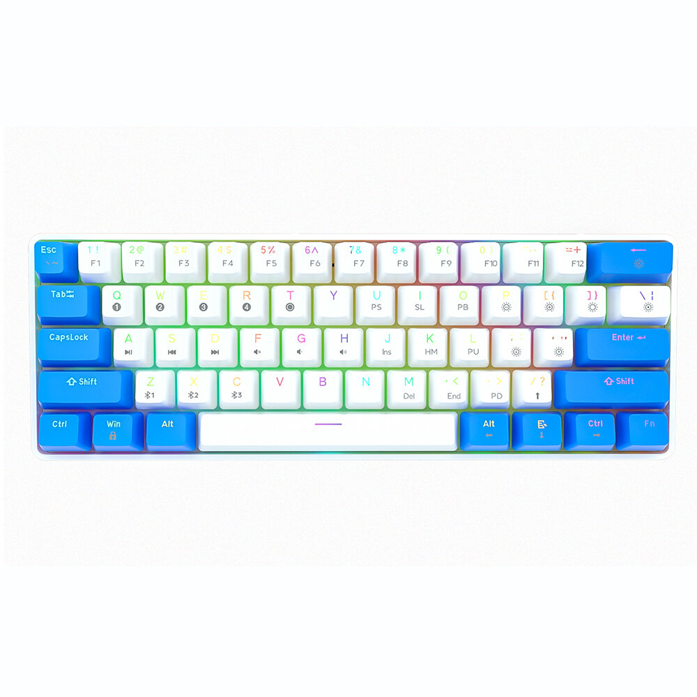 Image of TMKB GK61 Mechanical Gaming Keyboard 61 Keys Full-Key Programmable PBT Translucent Keycaps Dual-Mode bluetooth 51 Type-