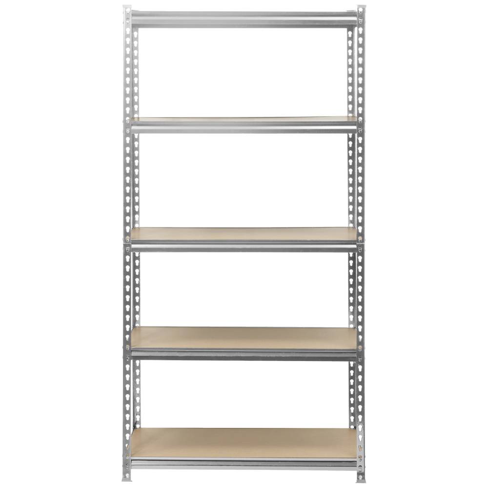 Image of TOOLCRAFT TO-8660250 Heavy duty shelving 350 kg (W x H x D) 900 x 1826 x 450 mm Metal MDF Galvanized Silver Wood