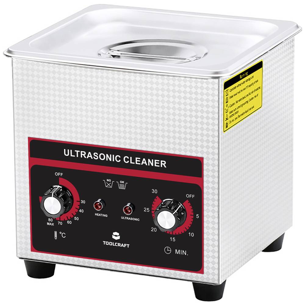 Image of TOOLCRAFT USC-130 Ultrasonic cleaner Jewelry Office supplies Workshop 160 W 13 l Heating With cleaning basket
