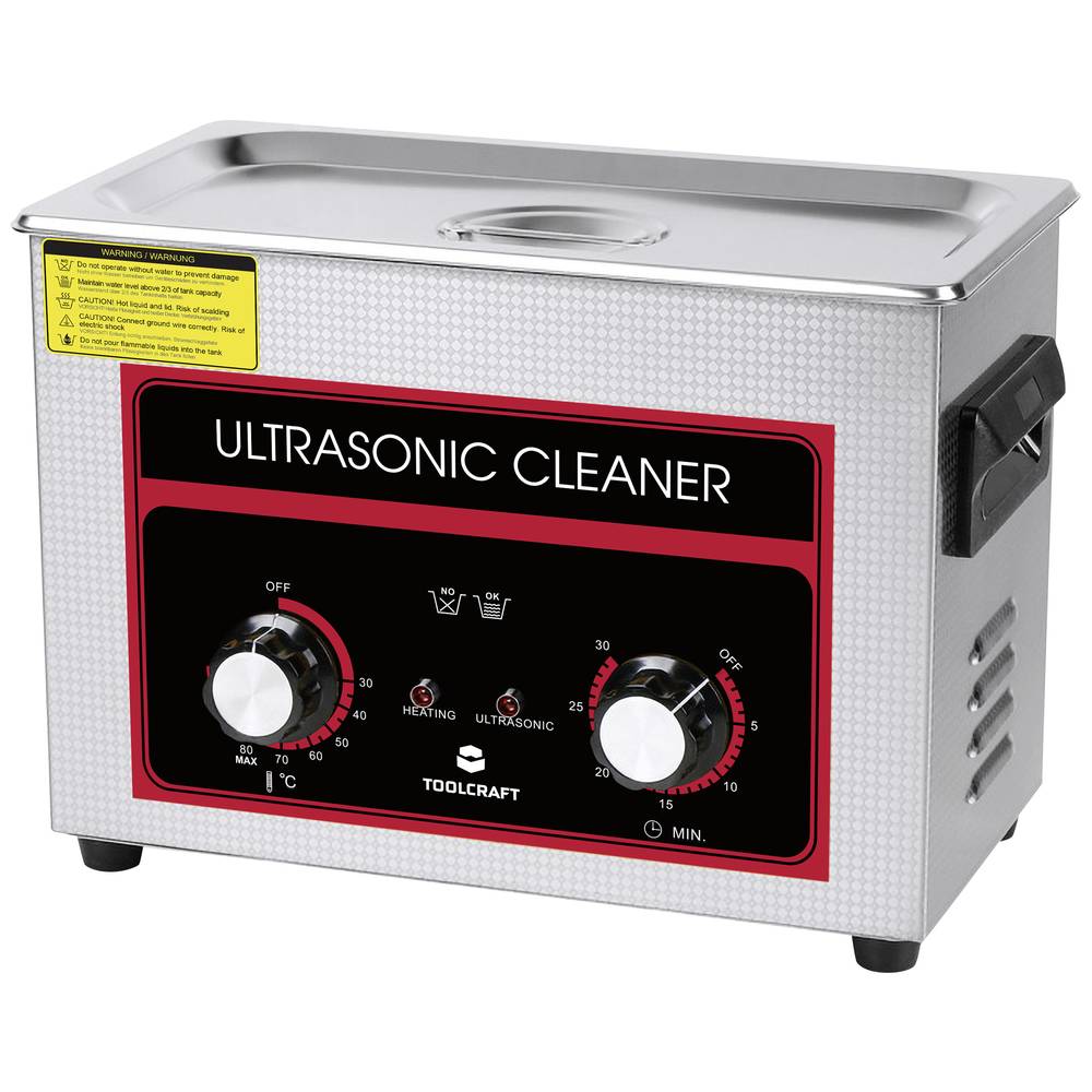 Image of TOOLCRAFT USC-450 Ultrasonic cleaner Jewelry Workshop Office supplies 380 W 45 l Heating With cleaning basket