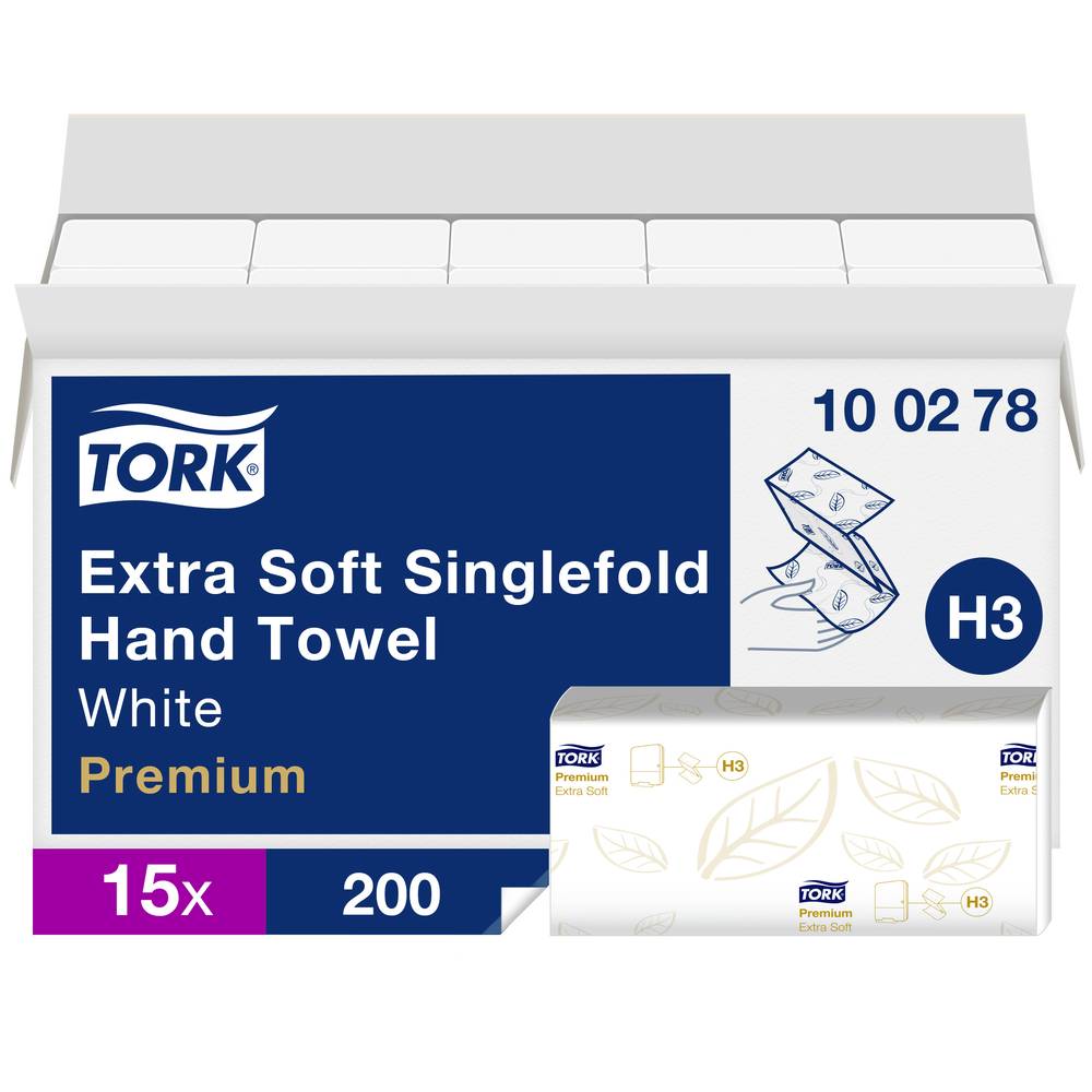 Image of TORK 100278 Zickzack Premium Paper towels (L x W) 23 cm x 226 cm Bright white 3000 pc(s)