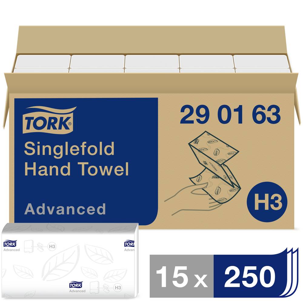 Image of TORK 290163 Zickzack Advanced Paper towels (L x W) 23 cm x 25 cm White 3750 pc(s)