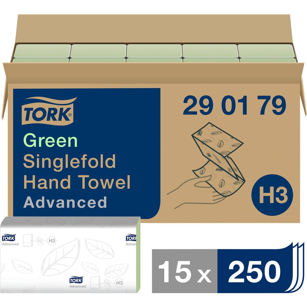 Image of TORK 290179 Zickzack Advanced Paper towels (L x W) 23 cm x 25 cm Green 3750 pc(s)