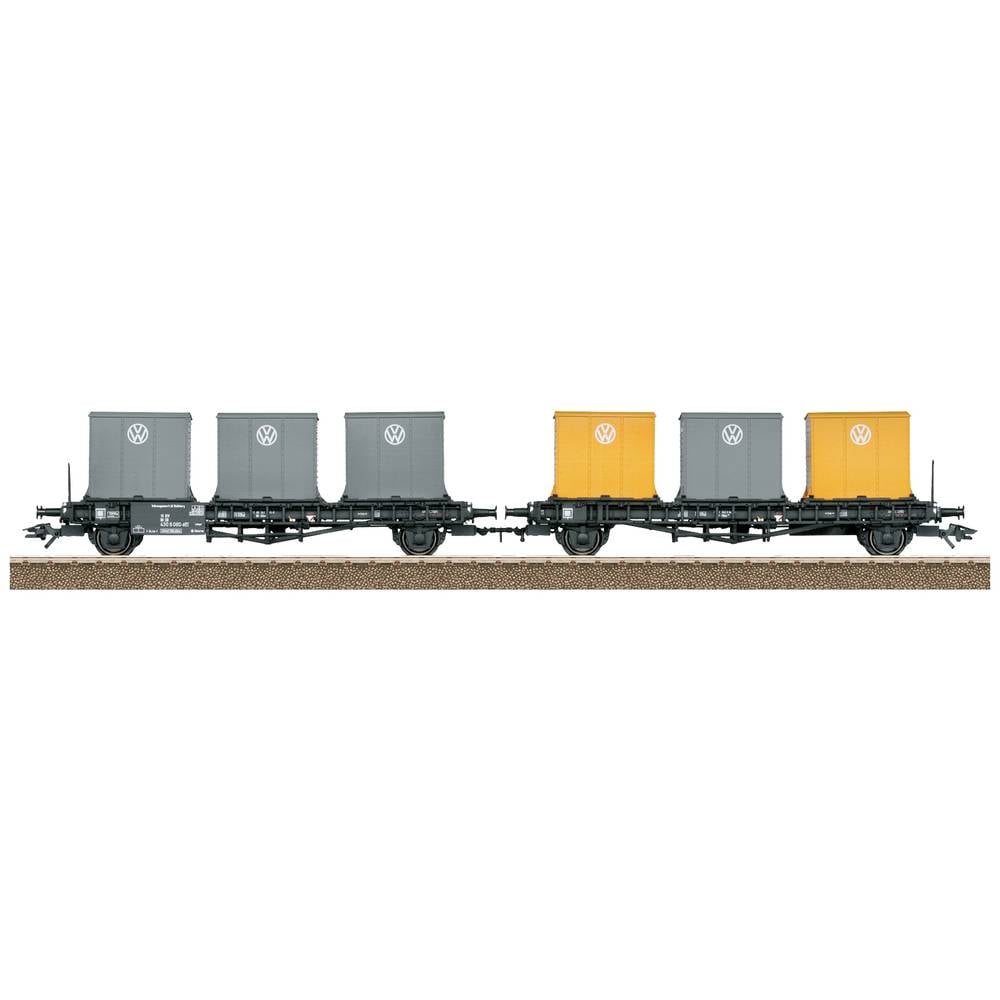 Image of TRIX H0 24161 H0 Container-Transport wagon-Pair of Laabs of DB
