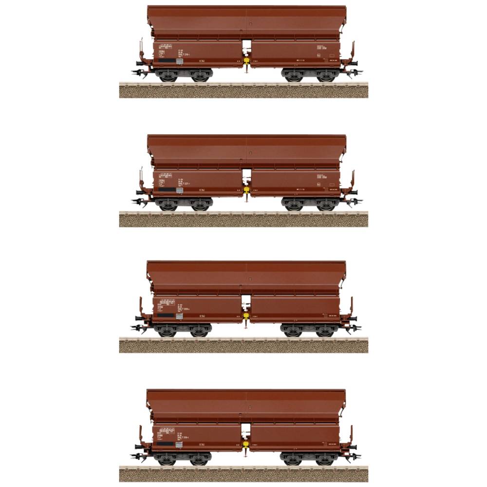 Image of TRIX H0 T24968 H0 set of 4 SWIVEL ROOF WAGON TALS 968 of DB
