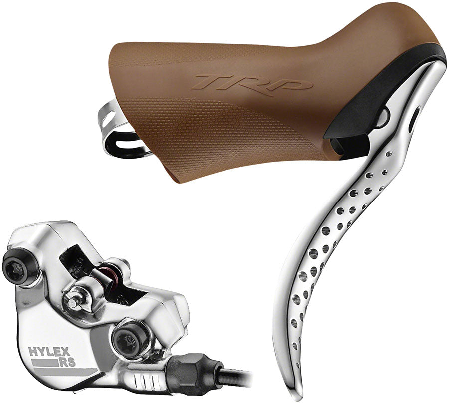 Image of TRP Hylex RS Disc Brake and Lever - Hydraulic Flat Mount Gum/Silver