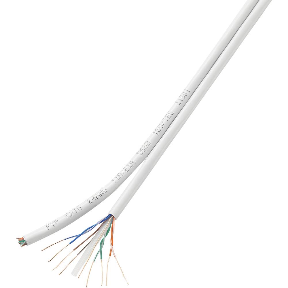 Image of TRU COMPONENTS Duplex-Network cable CAT 6 F/UTP 8 x 2 x 0196 mmÂ² White 100 m