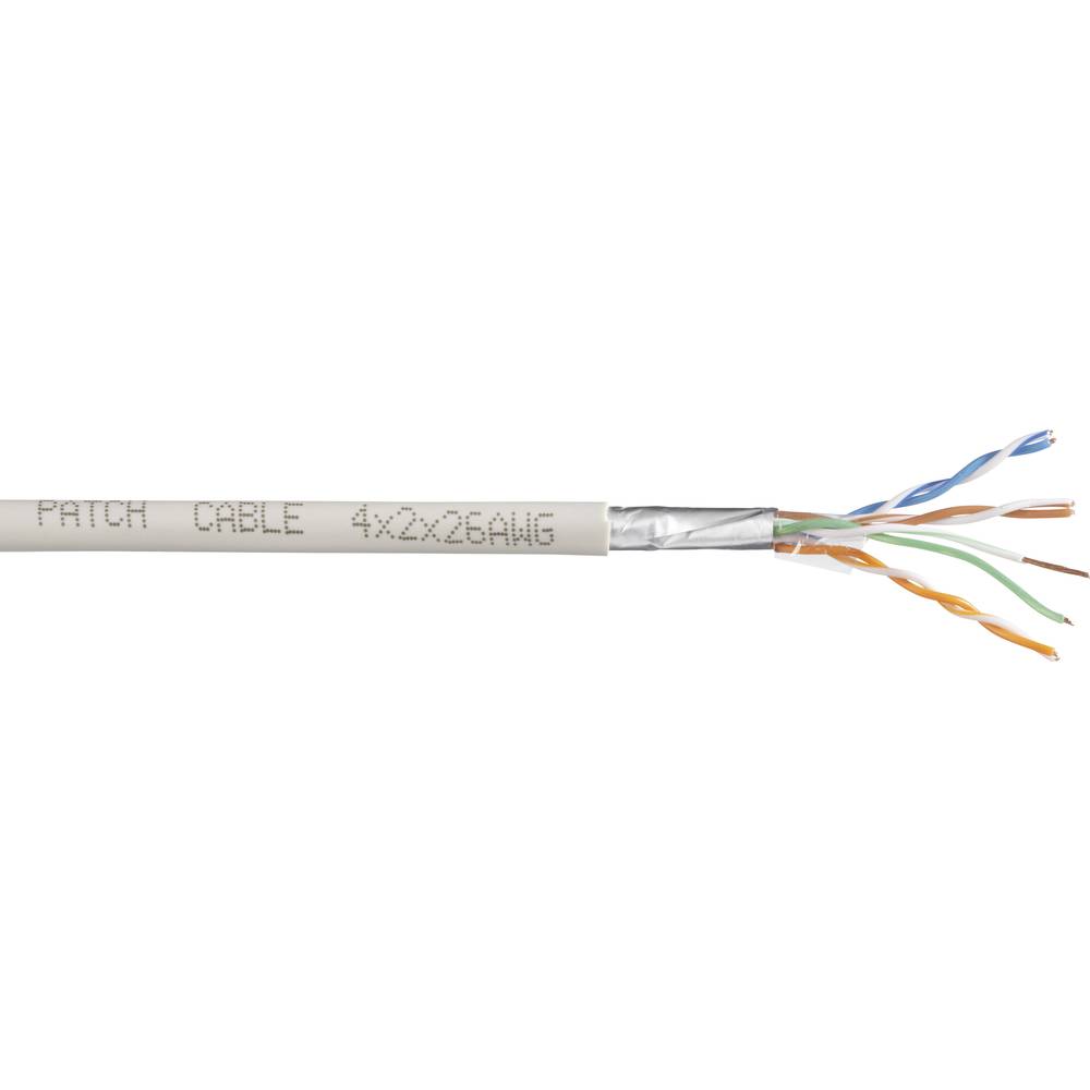 Image of TRU COMPONENTS Network cable CAT 6 SF/UTP 4 x 2 x 027 mmÂ² White 100 m