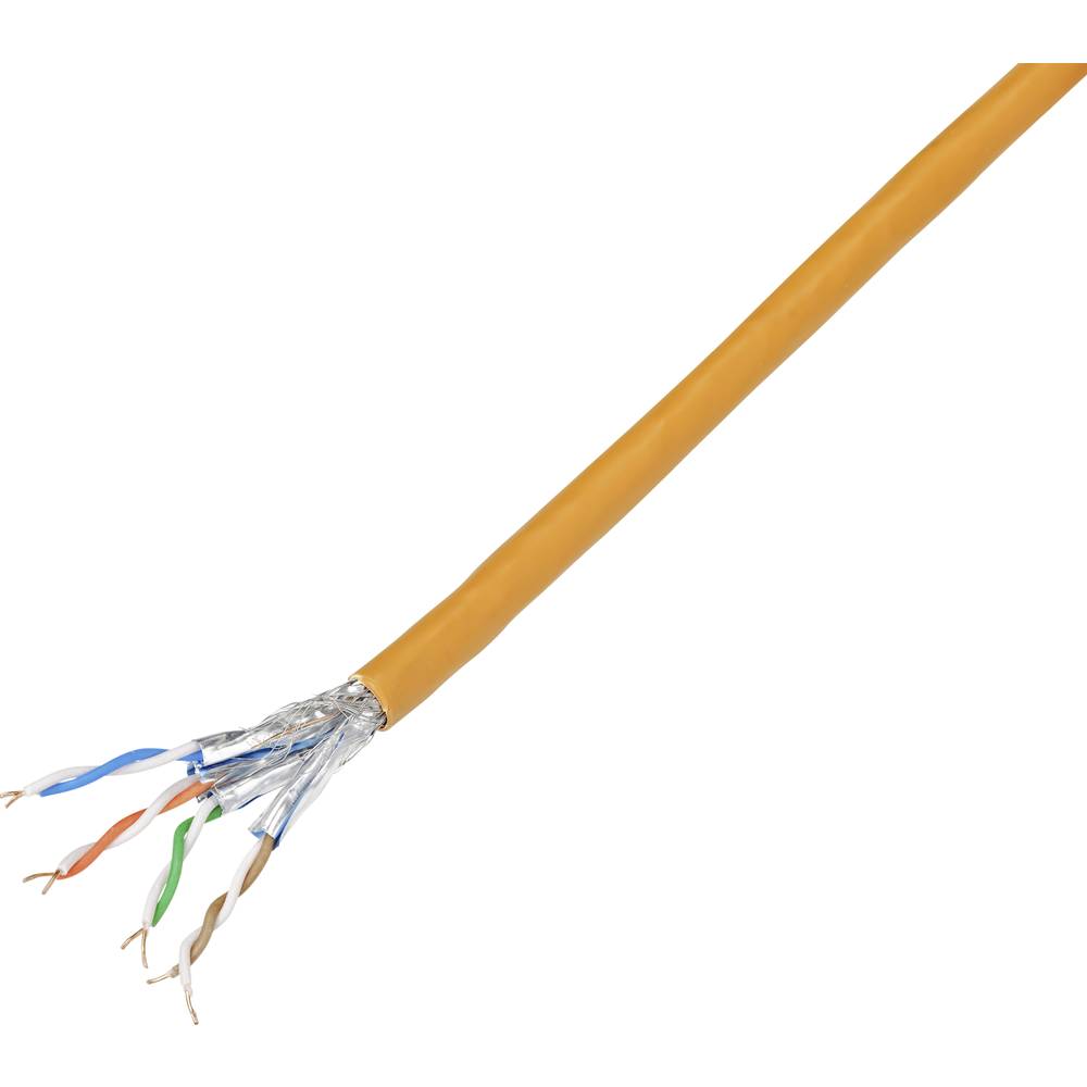 Image of TRU COMPONENTS Network cable CAT 7 S/FTP 4 x 2 x 026 mmÂ² Orange 100 m