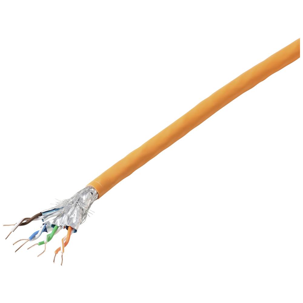 Image of TRU COMPONENTS TC-11008832 Network cable CAT 7 S/FTP 4 x 2 x 024 mmÂ² CPR-Dca classified Orange 100 m