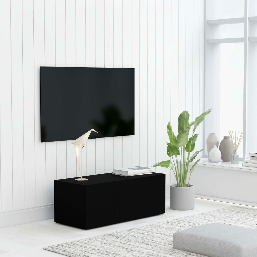 Image of TV Cabinet Black 315"x134"x118" Chipboard