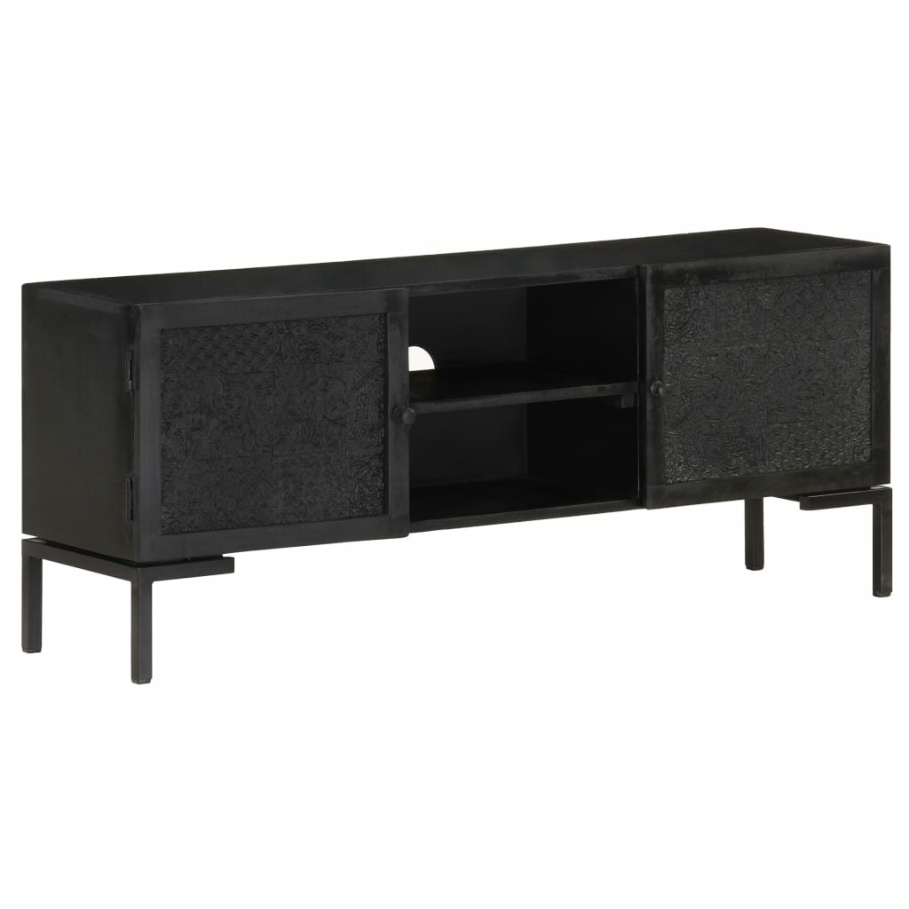 Image of TV Cabinet Black 453"x118"x181" Solid Mango Wood