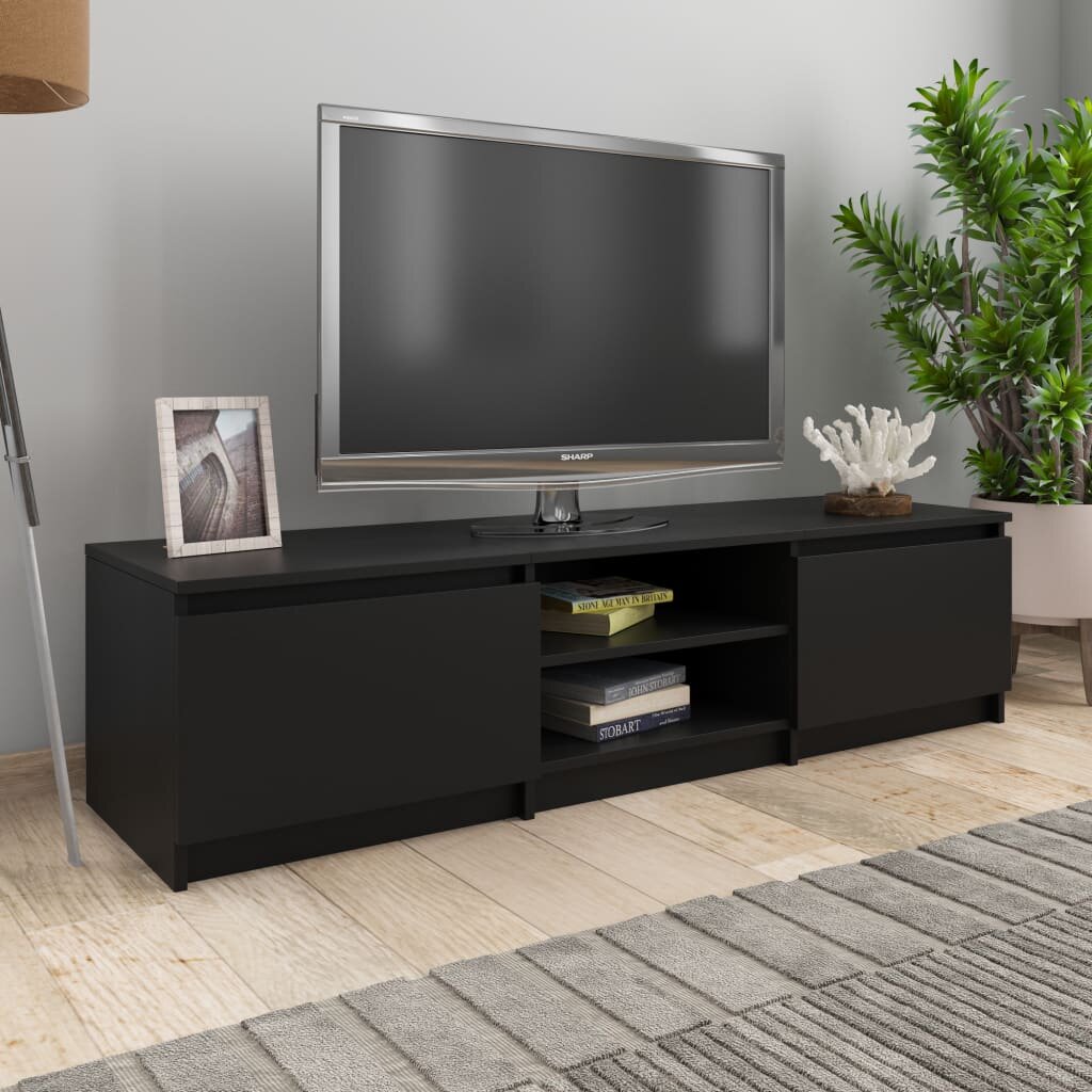 Image of TV Cabinet Black 551"x157"x14" Chipboard