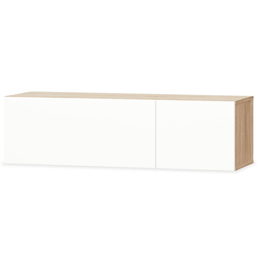 Image of TV Cabinet Chipboard 472"x157"x134" High Gloss White and Oak