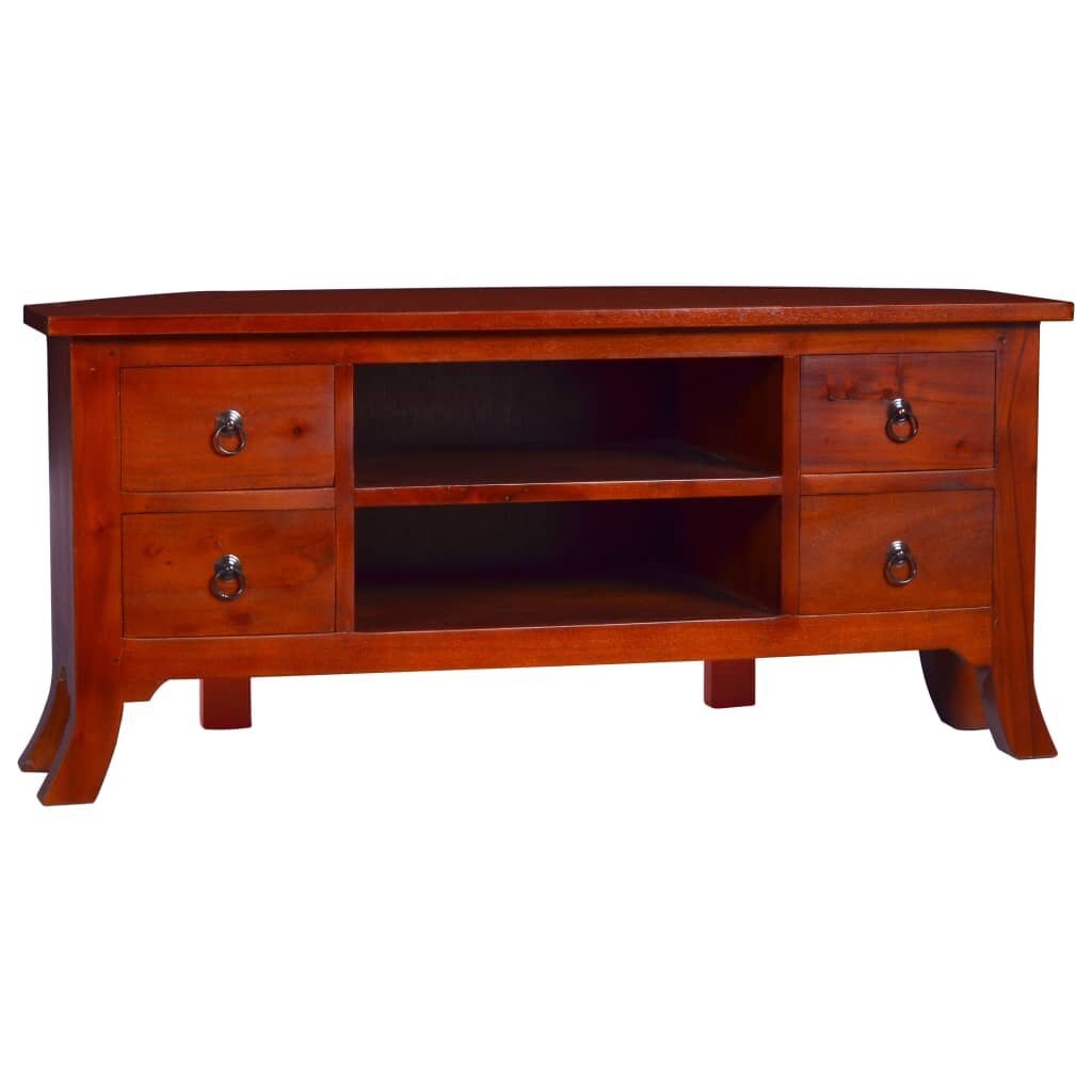 Image of TV Cabinet Classical Brown 394"x157"x177" Solid Mahogany Wood