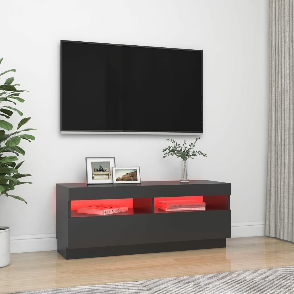 Image of TV Cabinet with LED Lights Gray 394"x138"x157"