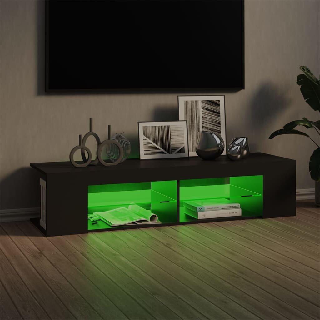 Image of TV Cabinet with LED Lights Gray 531"x154"x118"