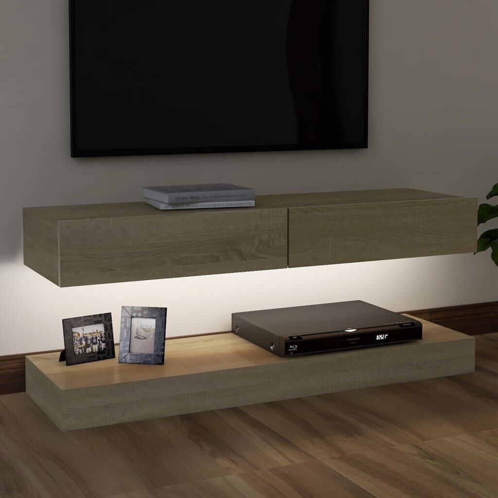 Image of TV Cabinet with LED Lights Sonoma Oak 472"x138"