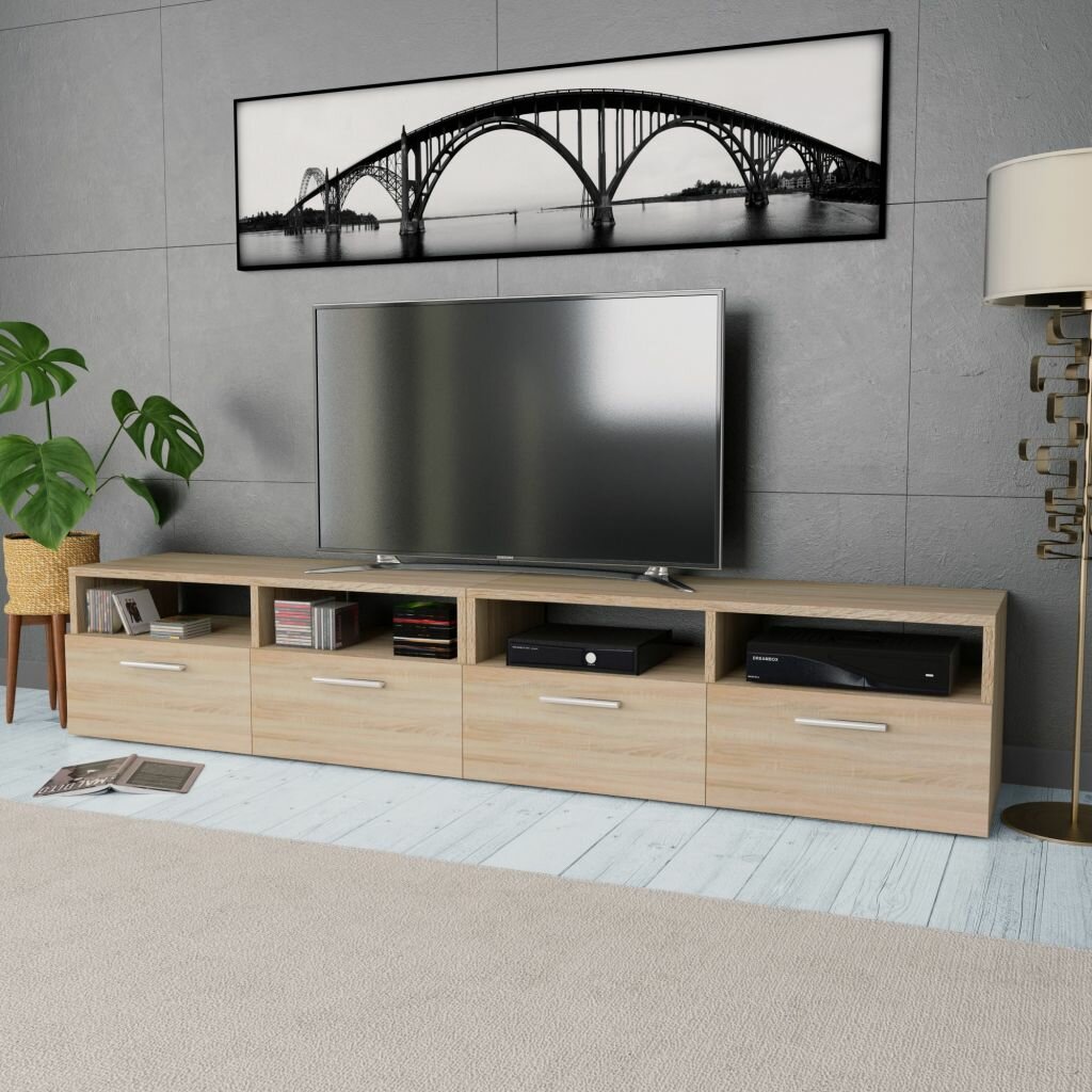 Image of TV Cabinets 2 pcs Chipboard 374"x138"x142" Oak