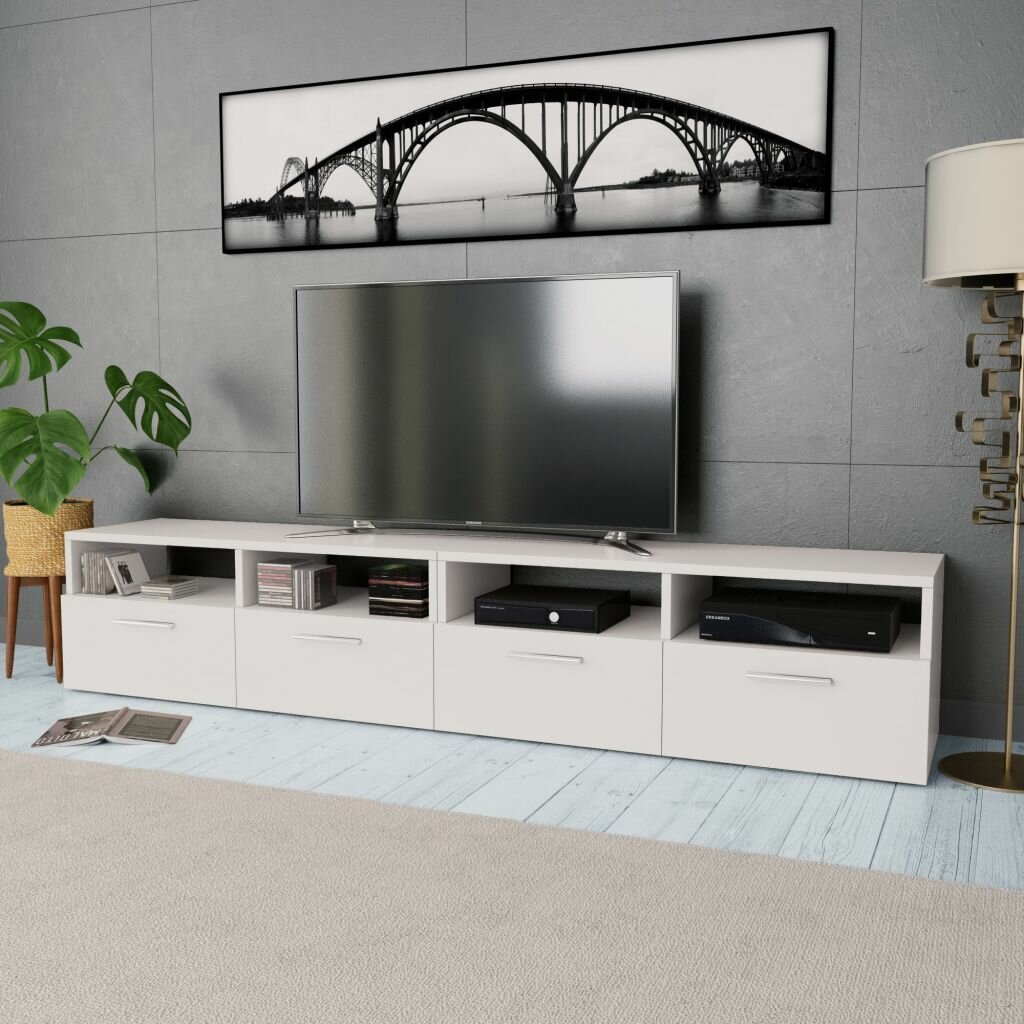 Image of TV Cabinets 2 pcs Chipboard 374"x138"x142" White