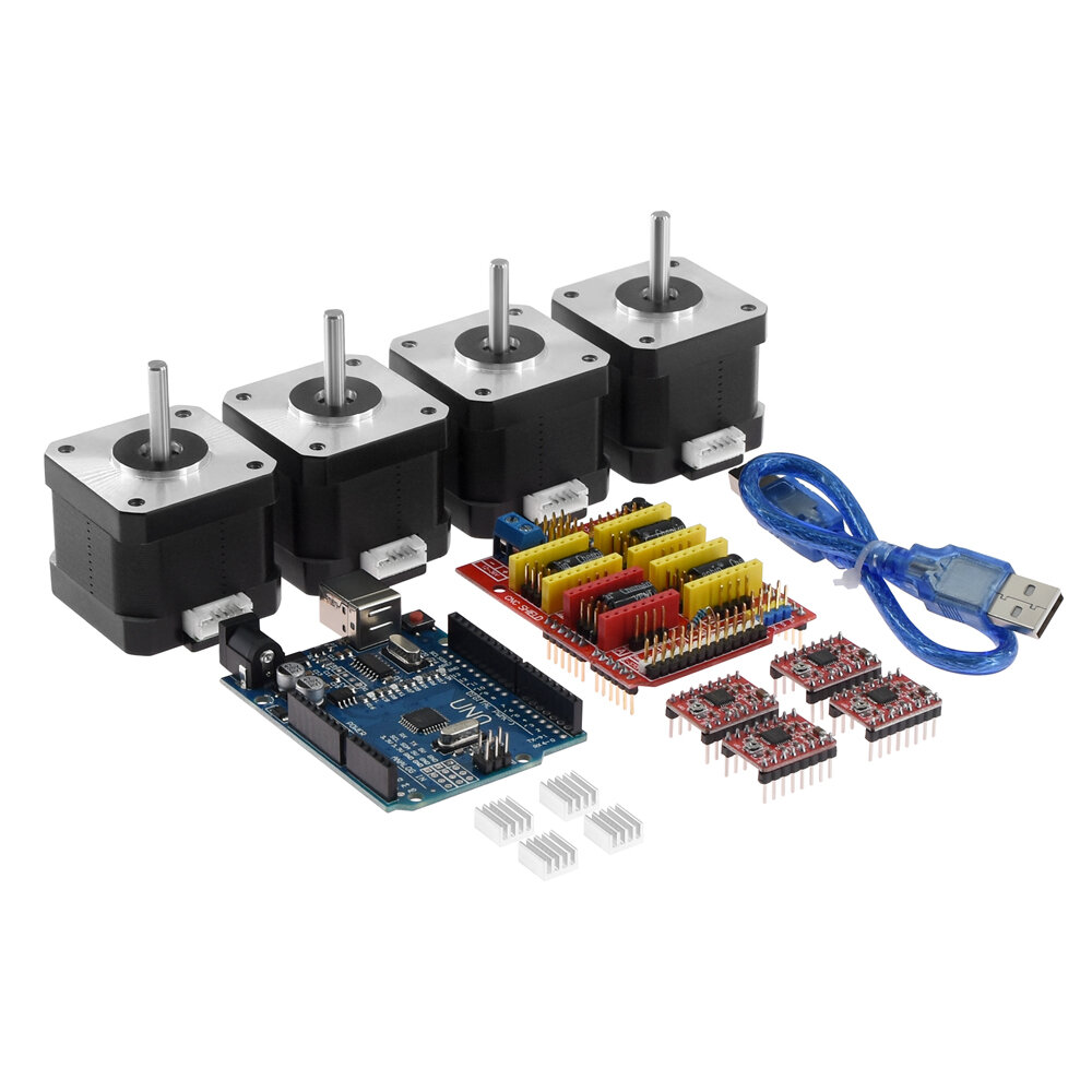 Image of TWO TREES® CNC Shield + UNO R3 Board +4x A4988 Stepper Motor Driver +4x 4401 Stepper Motor Kit for 3D Printer
