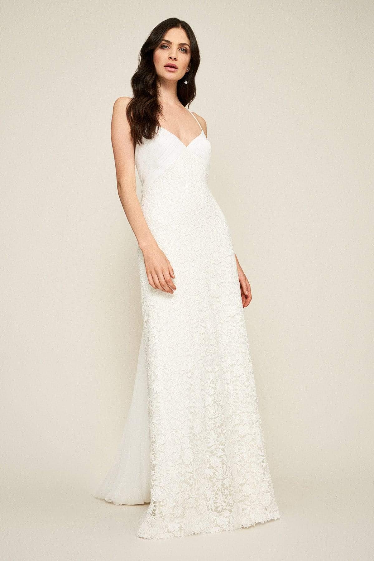 Image of Tadashi Shoji - Miramar Cross Back Lace Gown