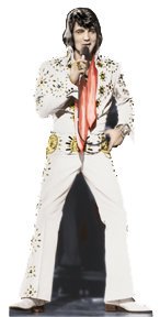 Image of Talking Life Size Elvis Presley Standee - White Jumpsuit