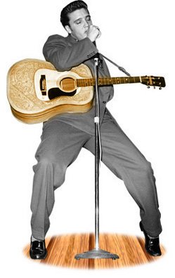 Image of Talking Life Size Elvis Presley Standee with Guitar