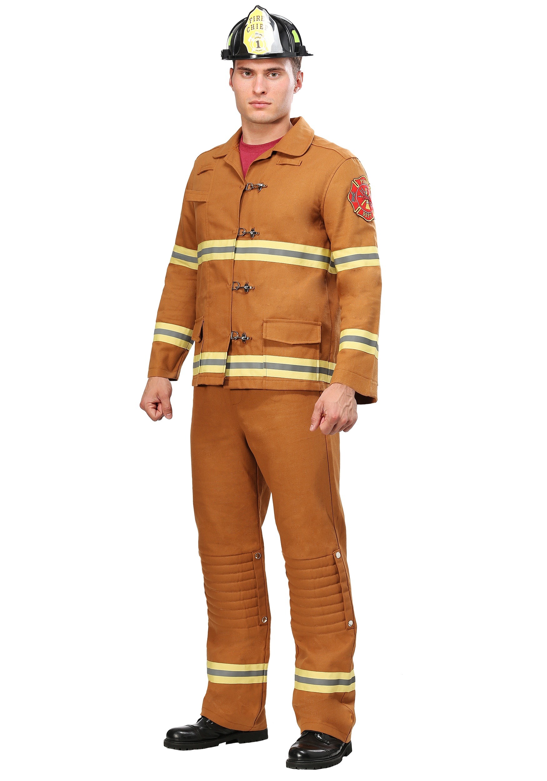 Image of Tan Firefighter Uniform Costume for Men ID FUN6816AD-L