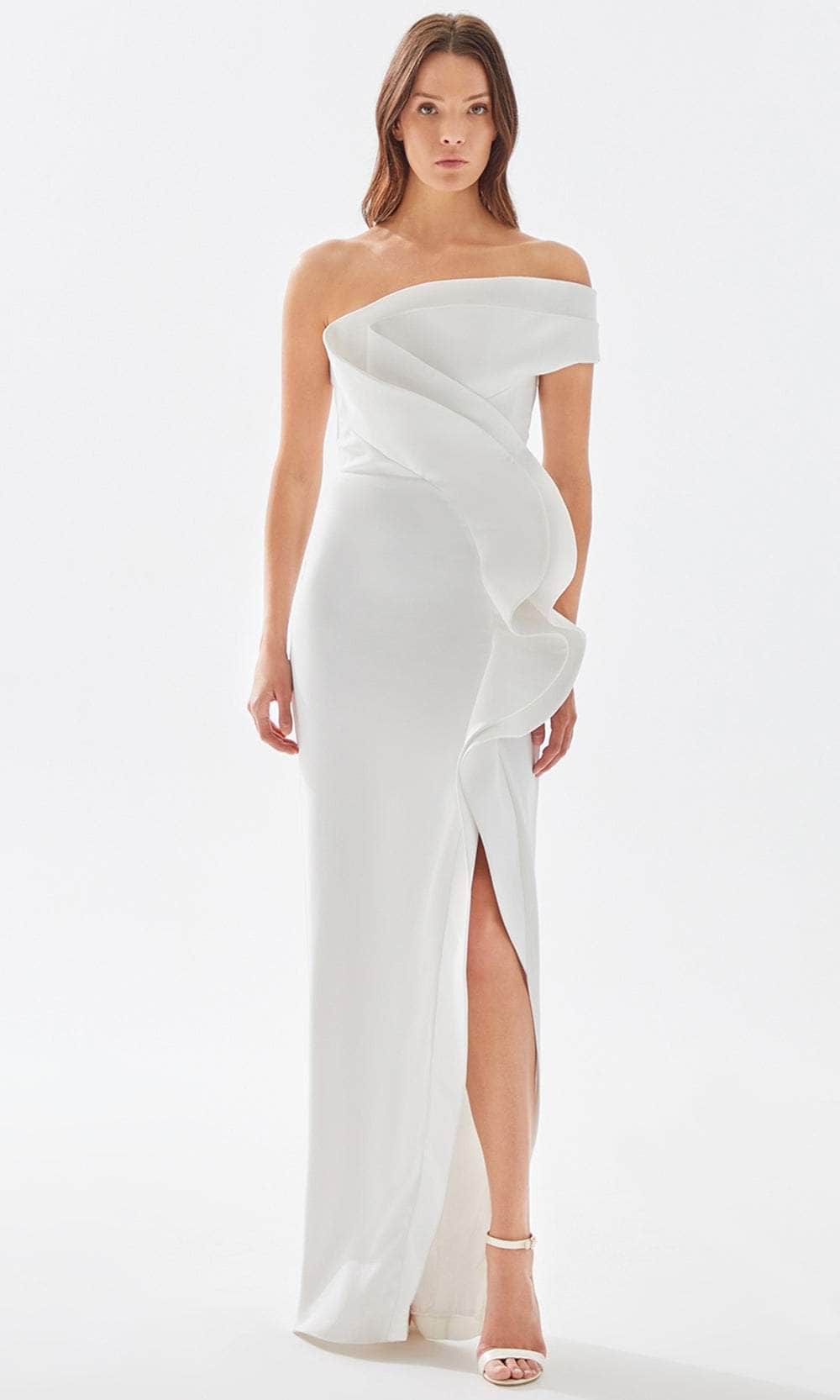 Image of Tarik Ediz 52029 - Asymmetrical Ruffled Prom Dress