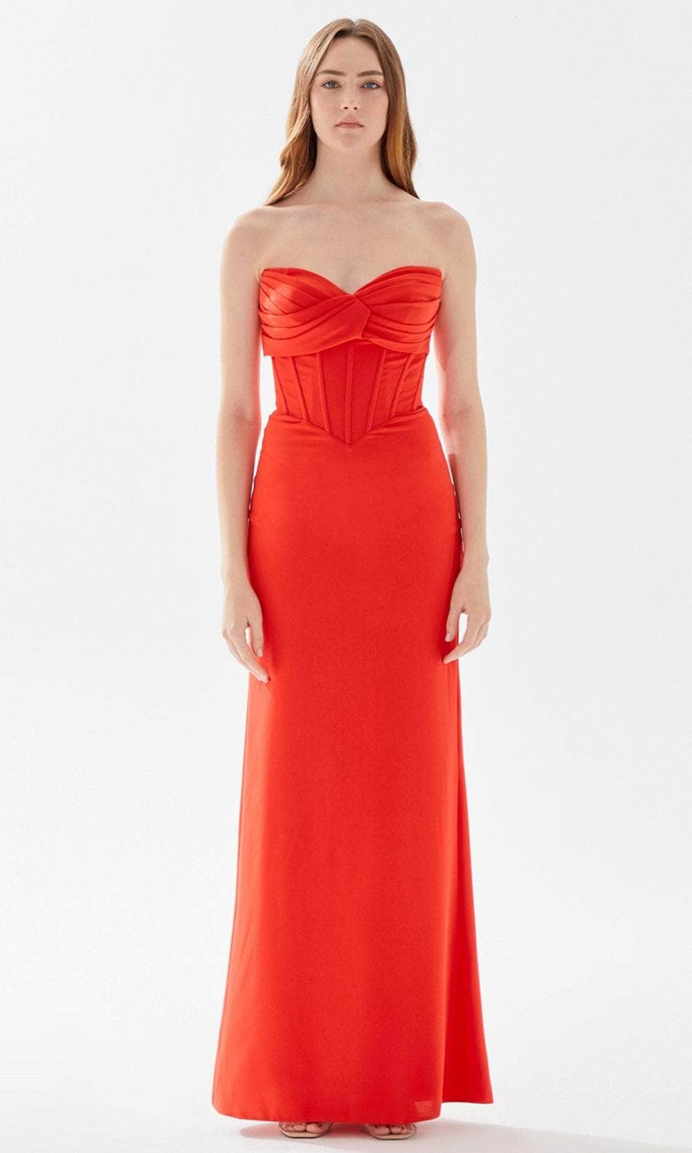 Image of Tarik Ediz 52075 - Bustier Sheath Prom Dress